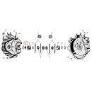 Crankcase Parts Diagram Exploded View for Harley 45" Flathead 8) 39-73 45" SV. Oil slinger. Replaces OEM: 24775-39