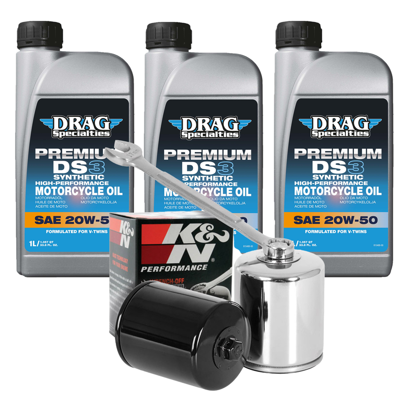 Drag Specialties Service Kit Synthetic Motor Oil & Filter for Harley Softail 1984-1999 / Chrome