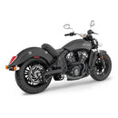 Freedom Performance Shorty American Outlaw 2-into-1 Exhaust for Indian 15-24 Scout / Black/Chrome / Sculpted Black  - Customhoj