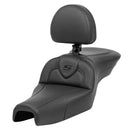 Saddlemen Roadsofa Plain Seat for Harley 04-22 XL Sportster (with 17 liter tank) / Black / Without heating / With backrest  - Customhoj