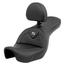 Saddlemen Roadsofa Plain Seat for Harley 06-17 Dyna / Carbon Fiber / Without heating / With backrest  - Customhoj