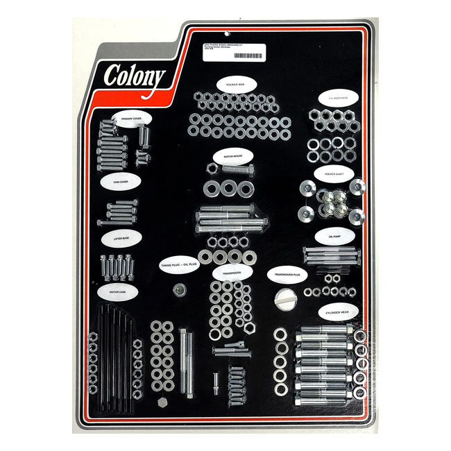 COLONY Skruvkit Harley 76-78 SHOVEL / Förzinkad (OEM Stil) Colony Motor Screw Set HD 30-85 Customhoj
