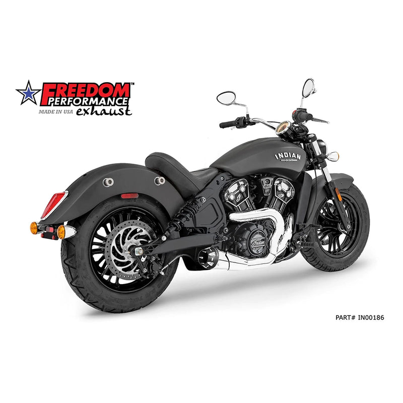 Freedom Performance Indian Slip-On Chrome / American Outlaw / Sculpted Black Freedom Performance Shorty 2-1 Slip-Ons Black / Chrome Indian Scout 15-up Customhoj