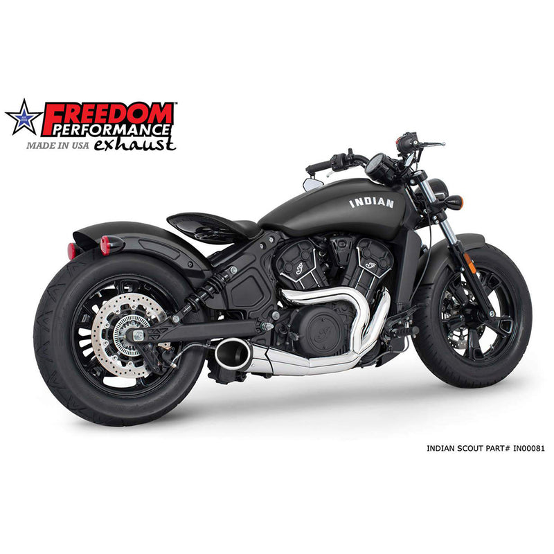 Freedom Performance Indian Exhaust System Chrome / Combat / Sculpted Black Freedom Performance Shorty 2-1 Exhaust System Indian Scout Customhoj