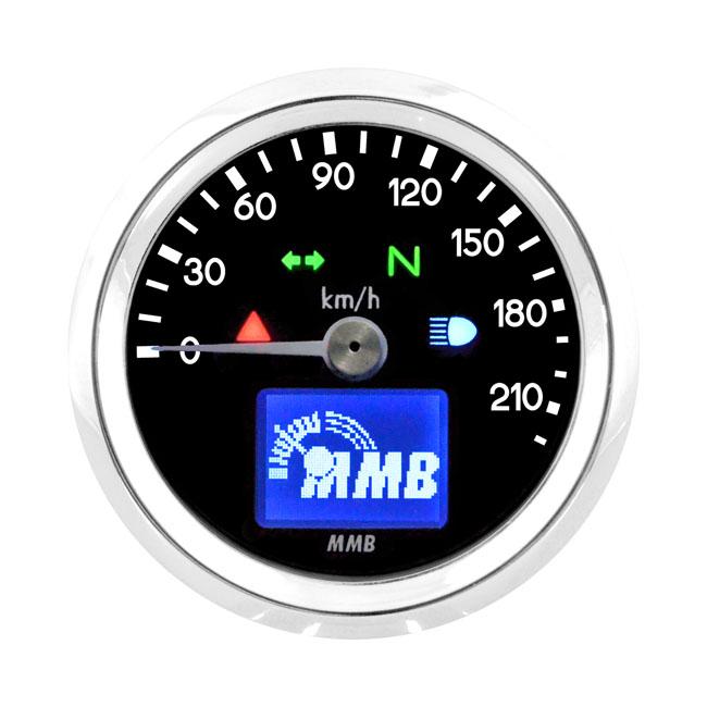 MMB Analog hastighetsmätare Krom Mmb Hastighetsmätare 48mm Svart / Krom Customhoj