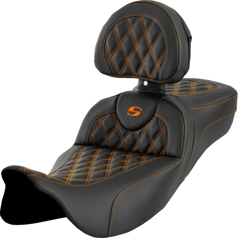 Saddlemen Roadsofa Extended Reach Lattice Stitch Sadel till Harley