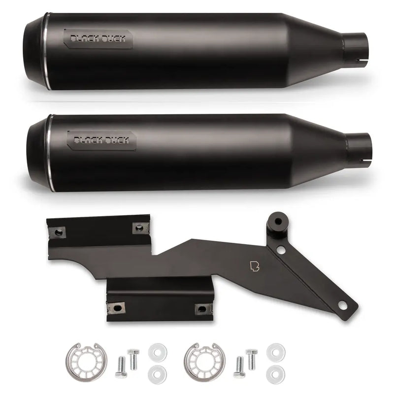 Black Duck Bombardier EC Euro-godkända Slip-On Ljuddämpare till Harley