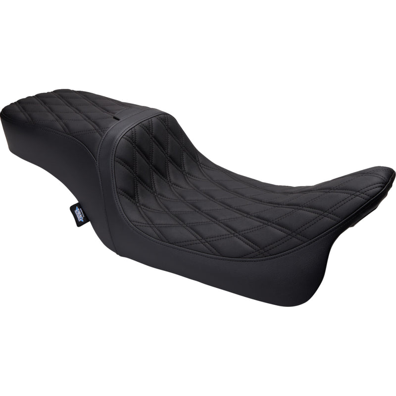 Drag Specialties Performance Predator 2-Up Ryggstödsförberedd Sadel till Harley