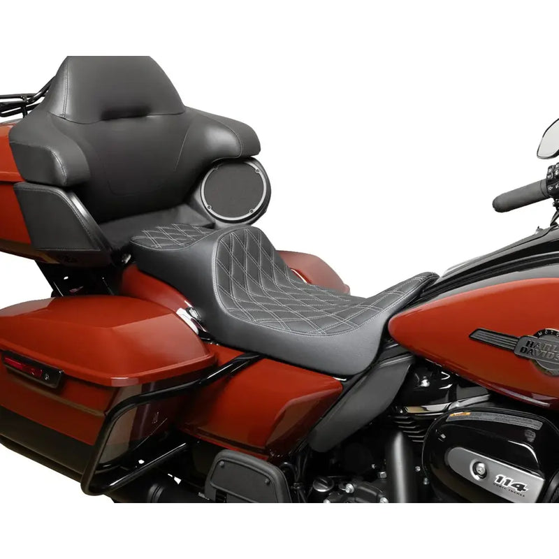 Drag Specialties Predator III 2-Up Extended Reach Sadel till Harley