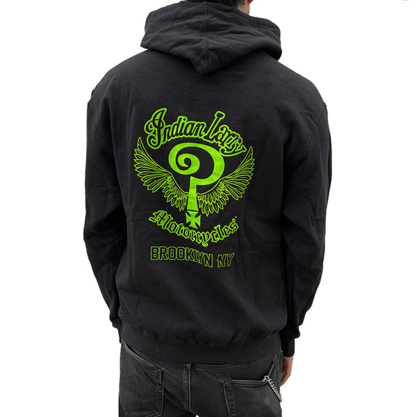 Indian Larry Slime Green Logo Hoodie