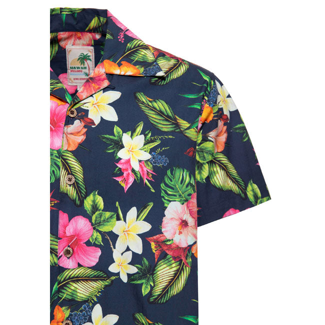King Kerosin Tropcial Flowers Hawaii Skjorta
