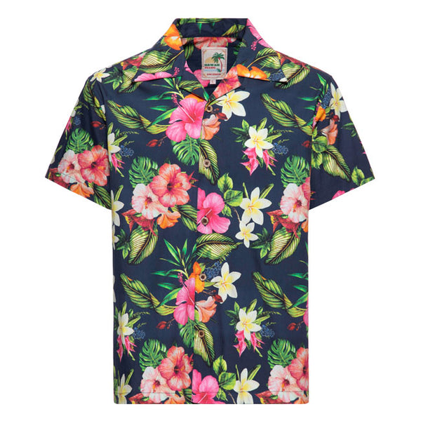 King Kerosin Tropcial Flowers Hawaii Skjorta