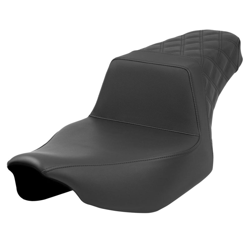 Saddlemen Step-Up Extended Reach Rear Lattice Stitch Sadel till Harley