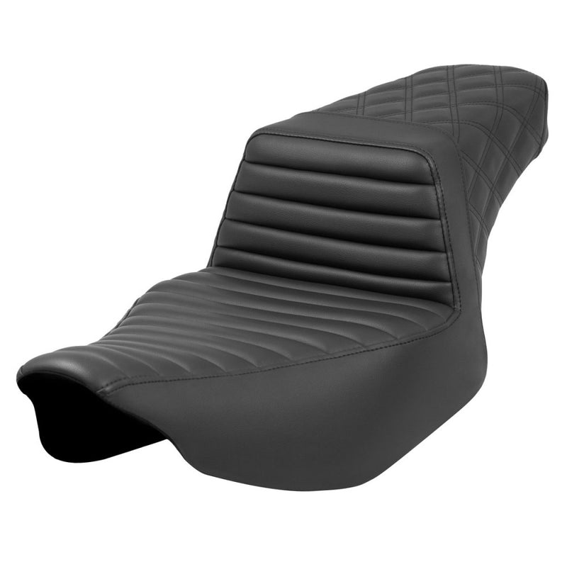 Saddlemen Step-Up Extended Reach Tuck-n-Roll / Lattice Stitch Sadel till Harley