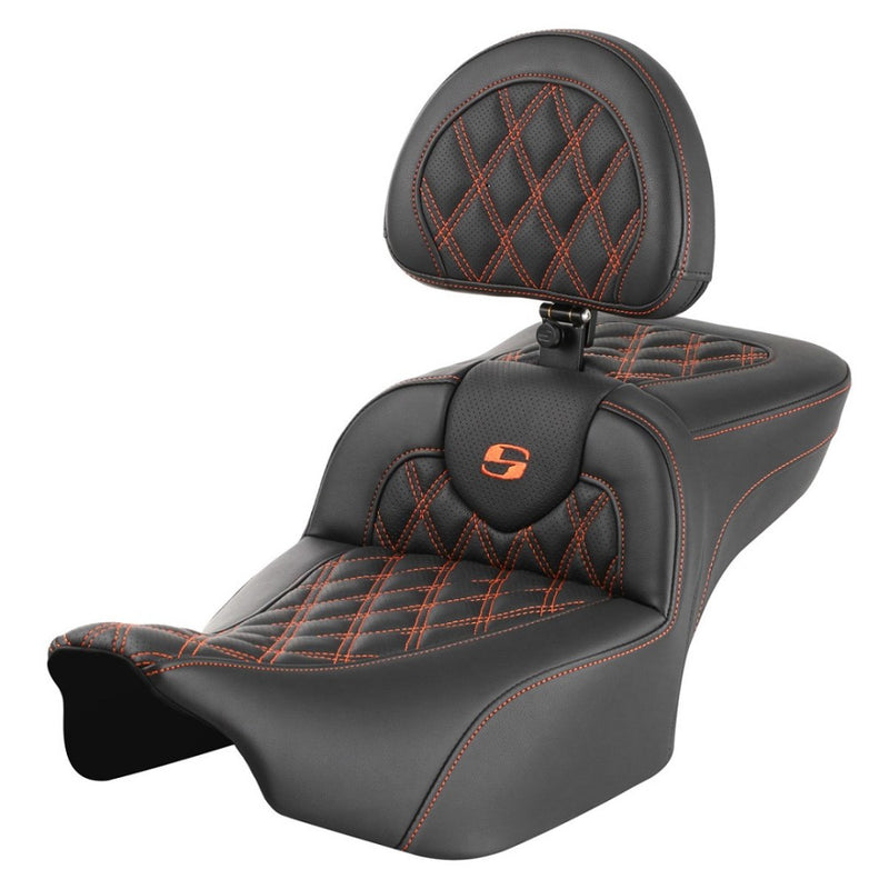 Saddlemen Roadsofa Extended Reach Lattice Stitch Sadel till Harley