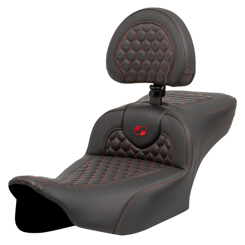 Saddlemen Roadsofa Extended Reach Honeycomb Sadel till Harley