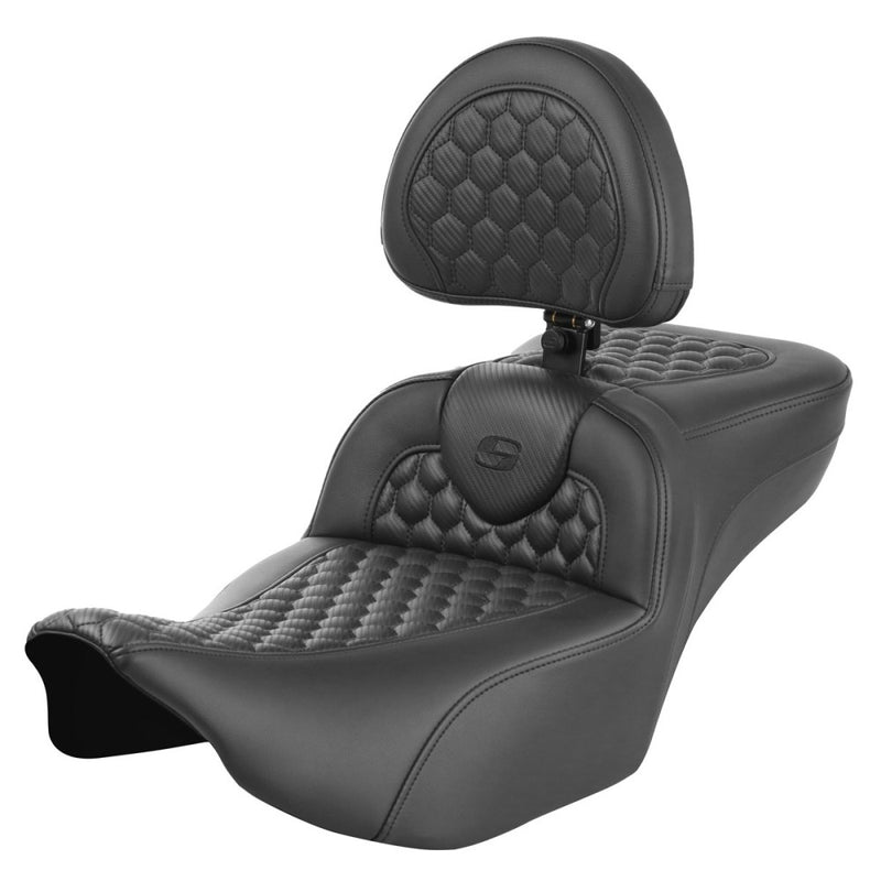 Saddlemen Roadsofa Extended Reach Honeycomb Sadel till Harley