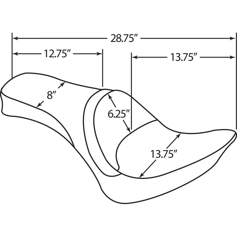 Drag Specialties One Piece 2-Up Sadel till Harley