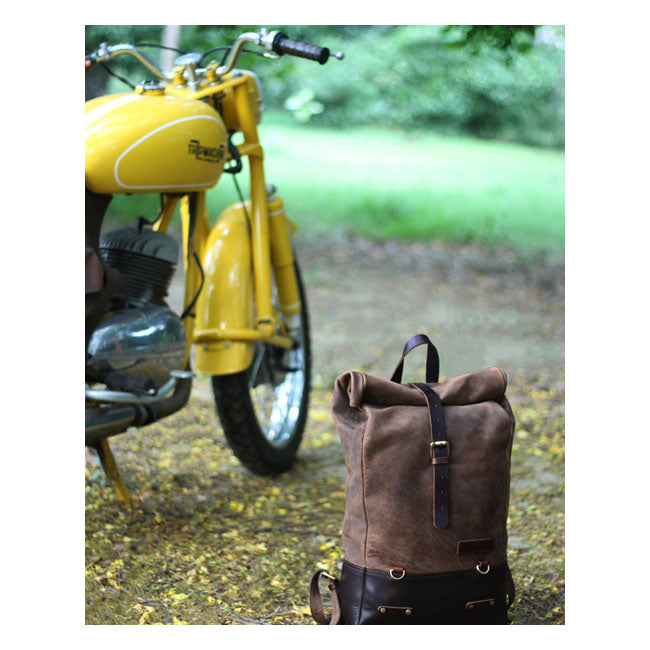 Trip Machine Vintage Leather 15L Sidoväska / Ryggsäck MC