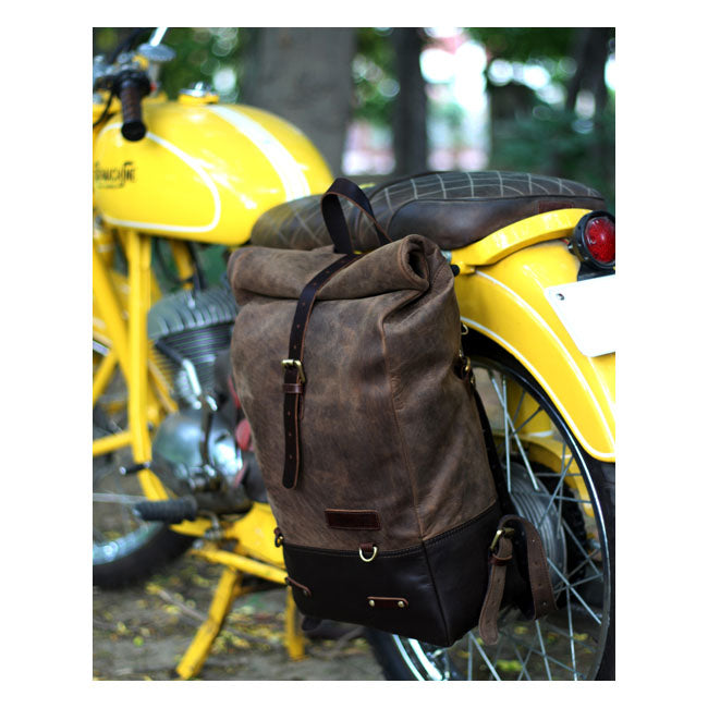 Trip Machine Vintage Leather 15L Sidoväska / Ryggsäck MC
