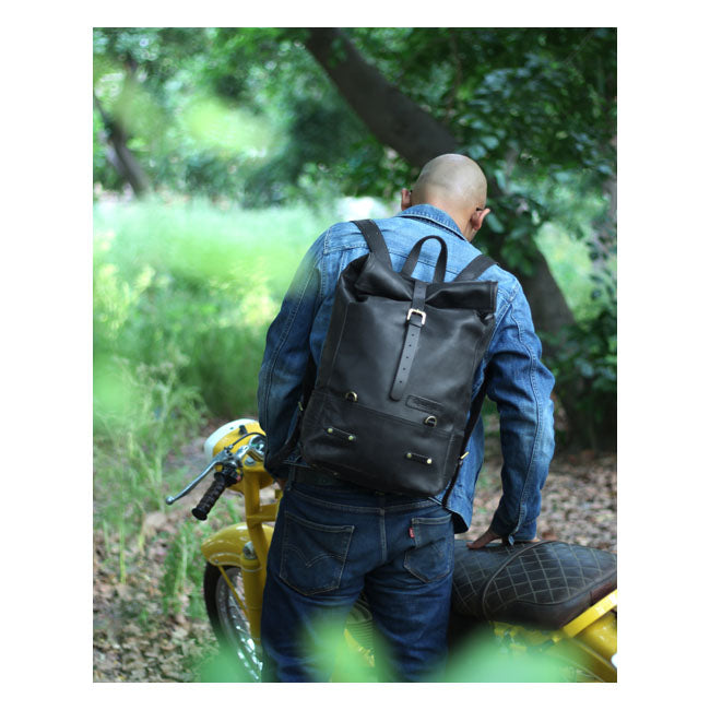 Trip Machine Vintage Leather 15L Sidoväska / Ryggsäck MC