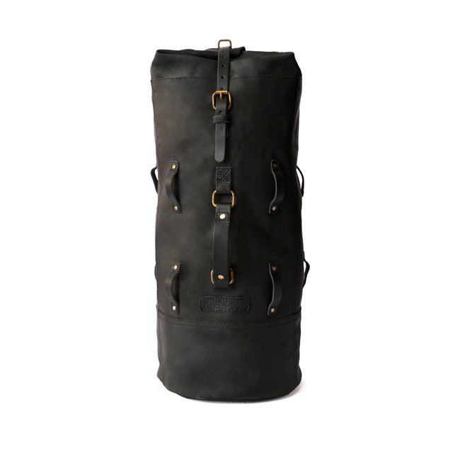 Trip Machine Vintage Leather Military Duffle Packväska MC