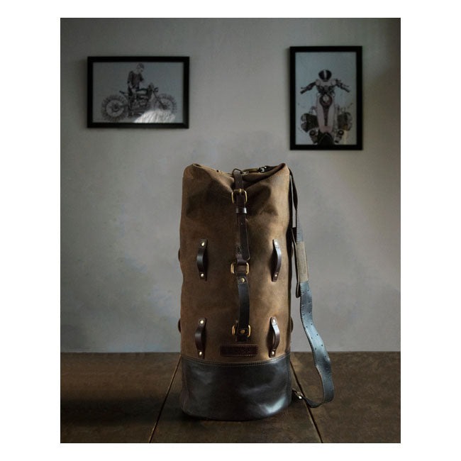 Trip Machine Vintage Leather Military Duffle Packväska MC