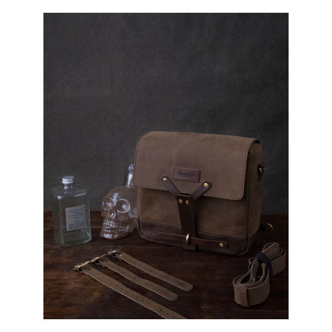 Trip Machine Vintage Leather Messenger Bag Packväska MC