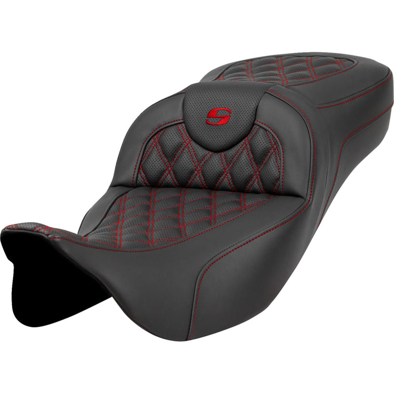 Saddlemen Roadsofa Extended Reach Lattice Stitch Sadel till Harley