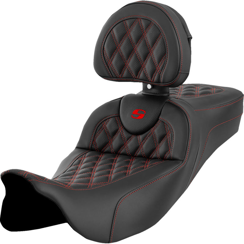 Saddlemen Roadsofa Extended Reach Lattice Stitch Sadel till Harley