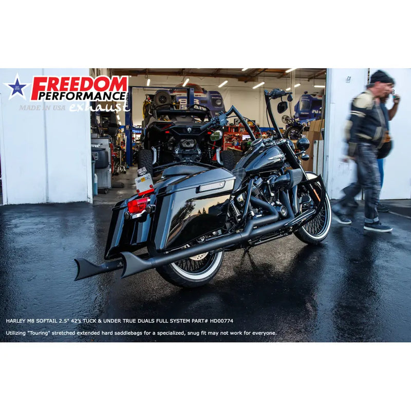 Freedom Performance Sharktail True Duals Avgassystem till Harley