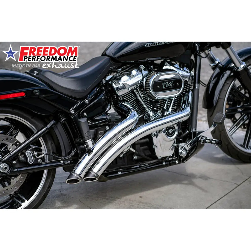 Freedom Performance Radical Radius Slash Cut Avgassystem till Harley