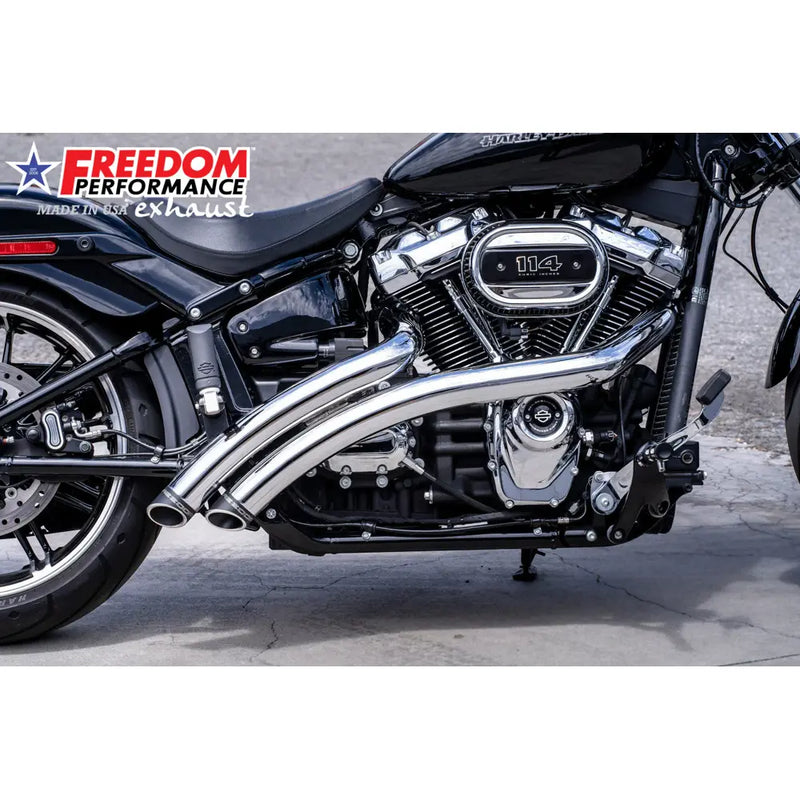 Freedom Performance Radical Radius Slash Cut Avgassystem till Harley