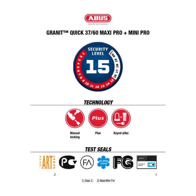 Abus Granit Quick 37/60 HB50 Mini Pro Disc Lock