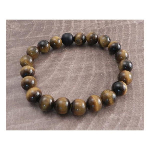 Amigaz Tiger Eye Stone 10mm Stretch Bracelet