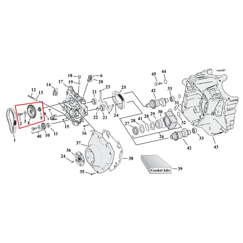 Andrews Splined Outer Cam Driven Gear 34T for Harley Twin Cam