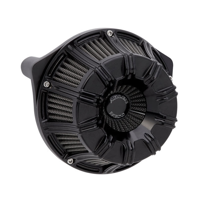 Arlen Ness Inverted Air Cleaner 10-Gauge for Harley 16-17 Softail; 11-17 CVO Softail; 2017 FXDLS; 08-16 Touring, Trike. (e-throttle) / Black