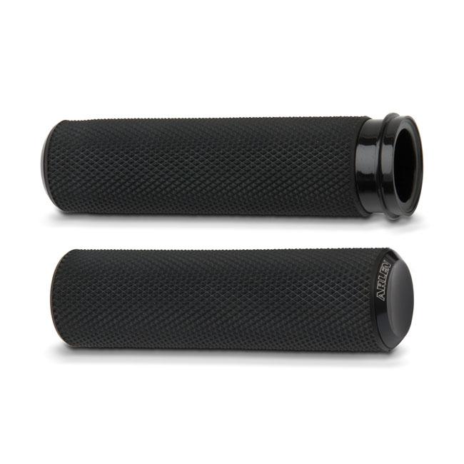 Arlen Ness Knurled Fusion Motorcycle Grips HD TBW Black