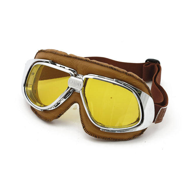 Bandit Goggles Yellow / Brown Bandit Classic Motorcycle Goggles Customhoj