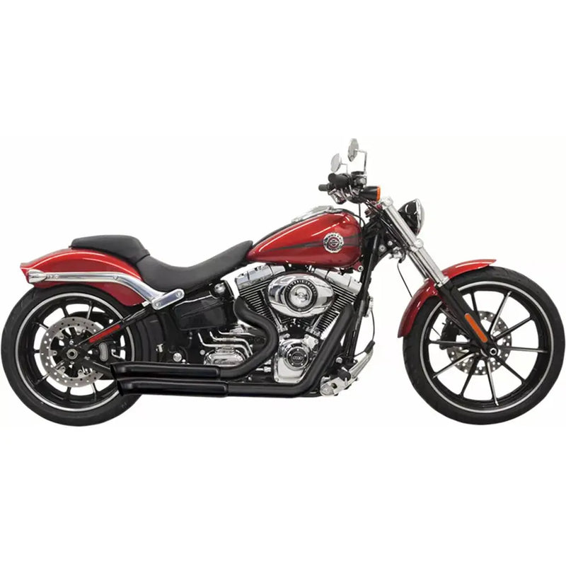 Bassani Pro Street Turn Out Exhaust System for Harley 08-17 Softail Breakout / Rocker / Black  - Customhoj