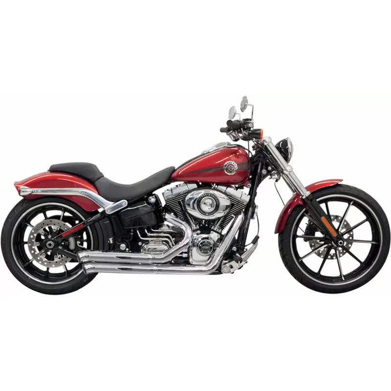 Bassani Pro Street Turn Out Exhaust System for Harley 08-17 Softail Breakout / Rocker / Chrome  - Customhoj
