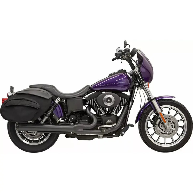 Bassani Road Rage Long Megaphone 2-into-1 Exhaust System for Harley 06-17 Dyna / Black  - Customhoj