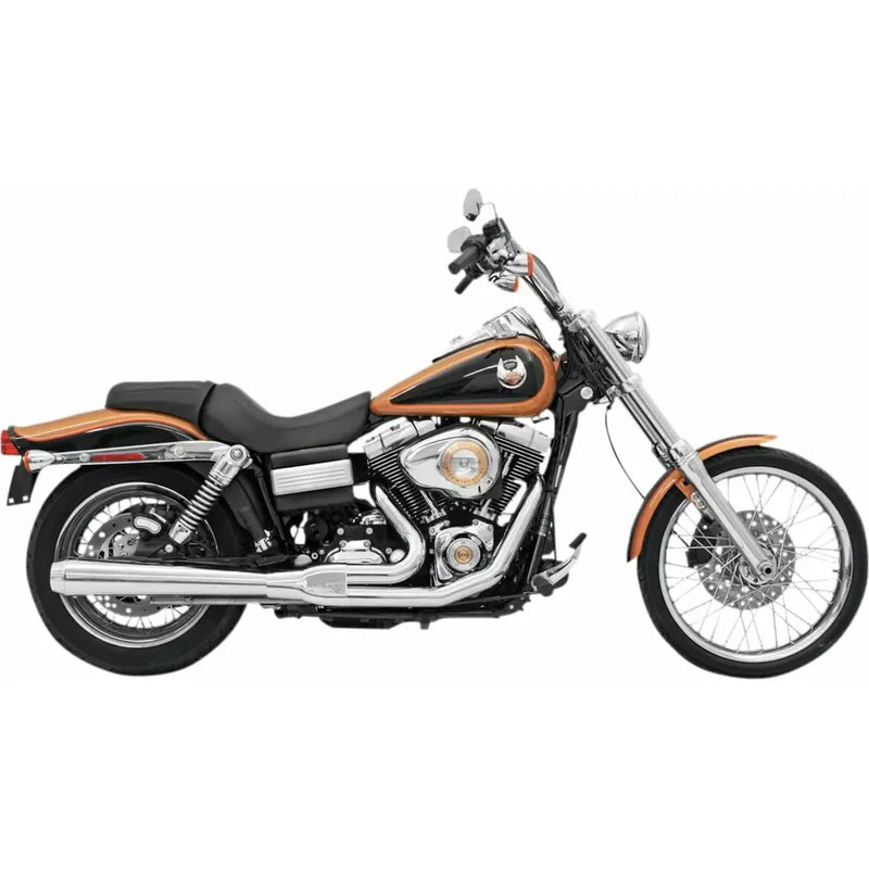 Bassani Road Rage Long Megaphone 2-into-1 Exhaust System for Harley 06-17 Dyna / Chrome  - Customhoj