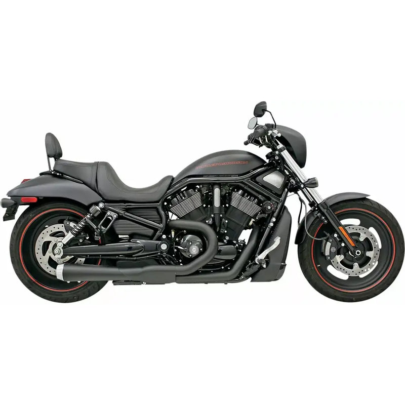 Bassani Road Rage Long Megaphone 2-into-1 Exhaust System for Harley 07-17 V-Rod (excl. VRSCF) / Black  - Customhoj