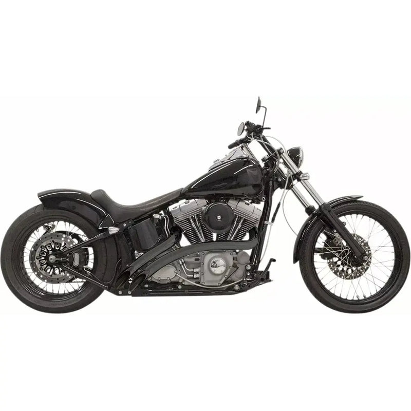 Bassani Sweeper Radial Exhaust System for Harley 86-17 Softail / Black with black heat shields  - Customhoj