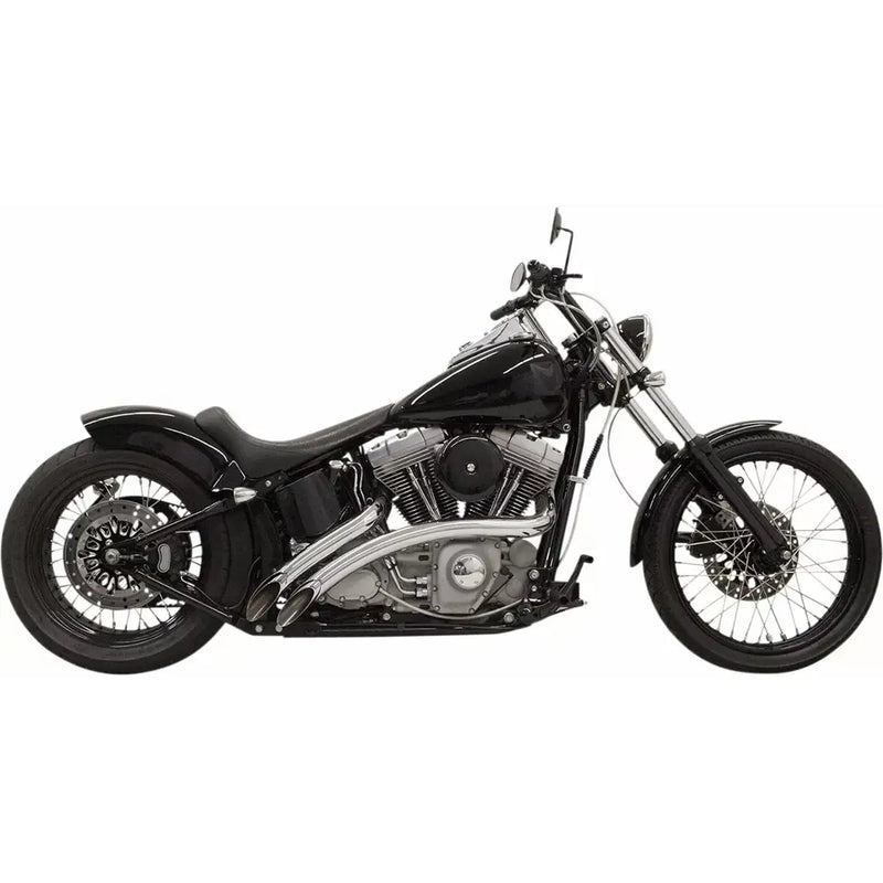 Bassani Sweeper Radial Exhaust System for Harley 86-17 Softail / Chrome with chrome heat shields  - Customhoj