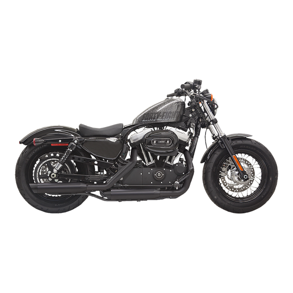Bassani Xhaust 3" Firepower Series Slip-On Mufflers for Harley 14-22 Sportster / Black / Black slash cut