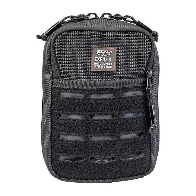 Biltwell EXFIL-3 2.0 Motorcycle Handlebar Bag Black  - Customhoj