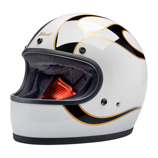 Biltwell Gringo Motorcycle Helmet XS (53-54cm) / White / Black Flames