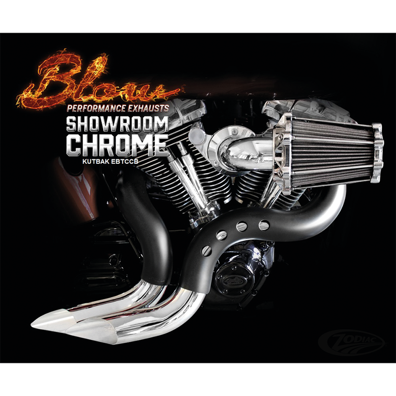 Blow Performance Kutback Exhaust System for Softail Softail 1984-2017 / Chrome / Black